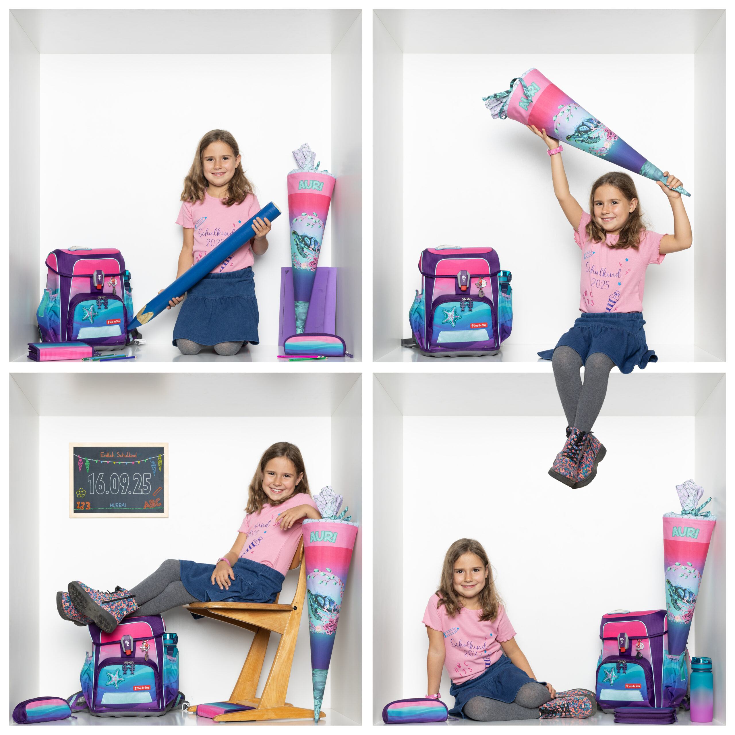 4er Boxcollage Einschulung